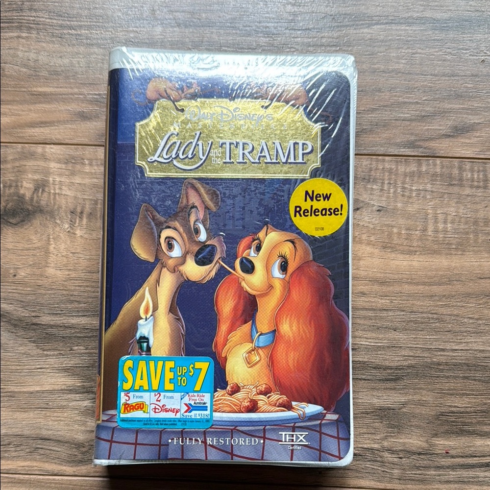 Disney Lady and the Tramp VHS - Blue and Yellow Cover